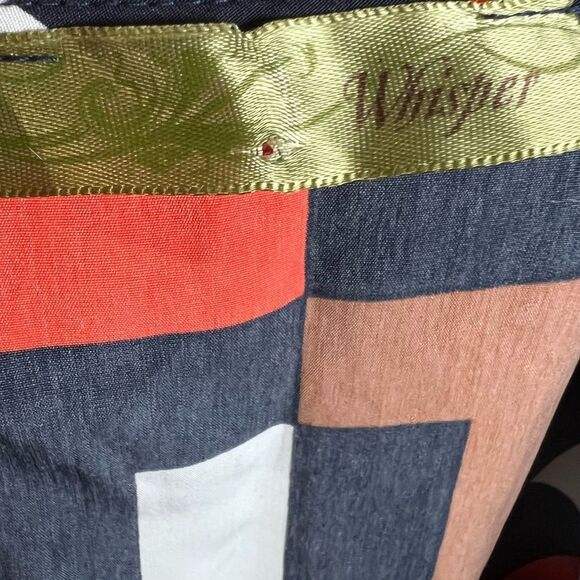 Orange navy and brown geometric print dress size small - Picture 4 of 5